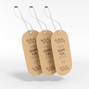 Round Corner Paper Label Hang Tag Mockup
